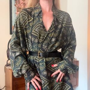 Bogari Silk Paisley button down